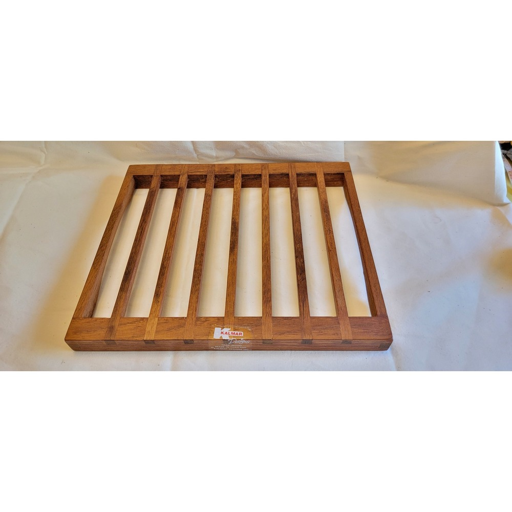 Kalmar Designs Vintage Teak Wood Trivet Cooling Rack Mid Century Modern Thailand